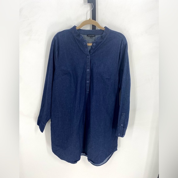Universal Standard Hannah Denim Shirt Dress Sz S - Picture 7 of 9